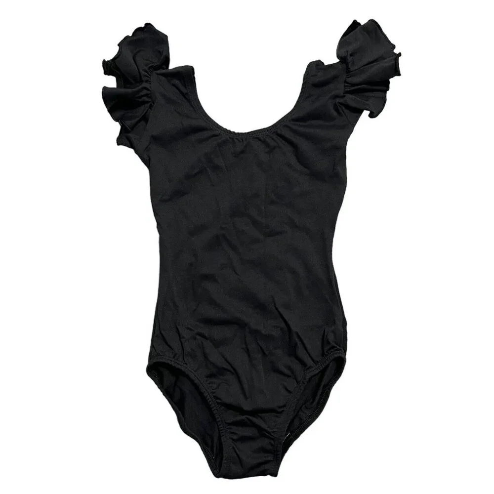 NEW The Leotard Boutique 6/7 Black Ruffle Leo & Dance Skirt